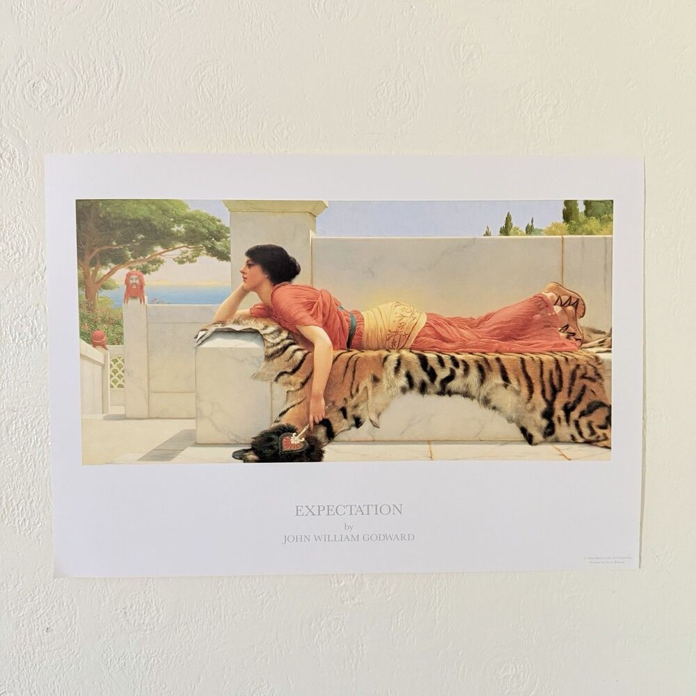 Expectation John Willam Godward (1861-1922) Art Print Great Britain 23.5x16.5”